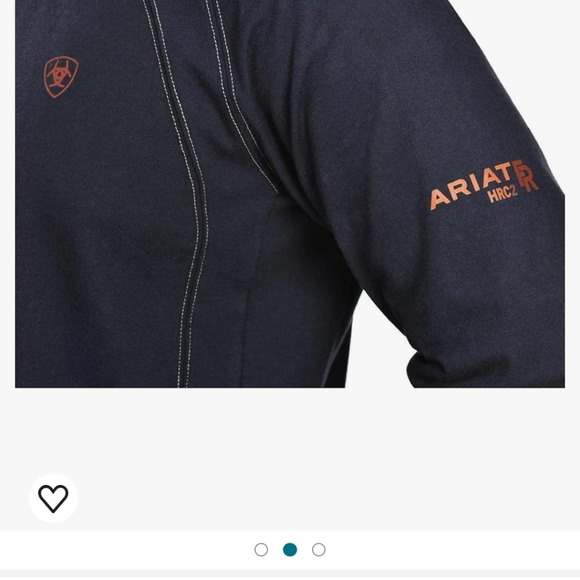 Ariat FR Work Crew T-Shirt  NavySzMed - Picture 3 of 5